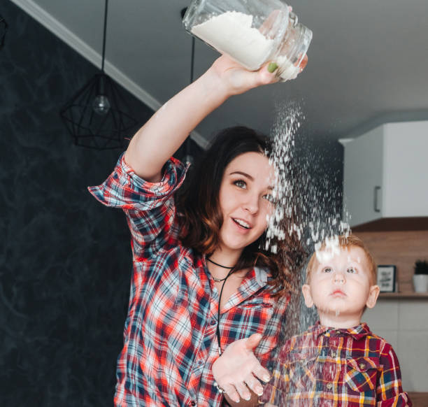 istock Mom and little son in the kitchen 962421608