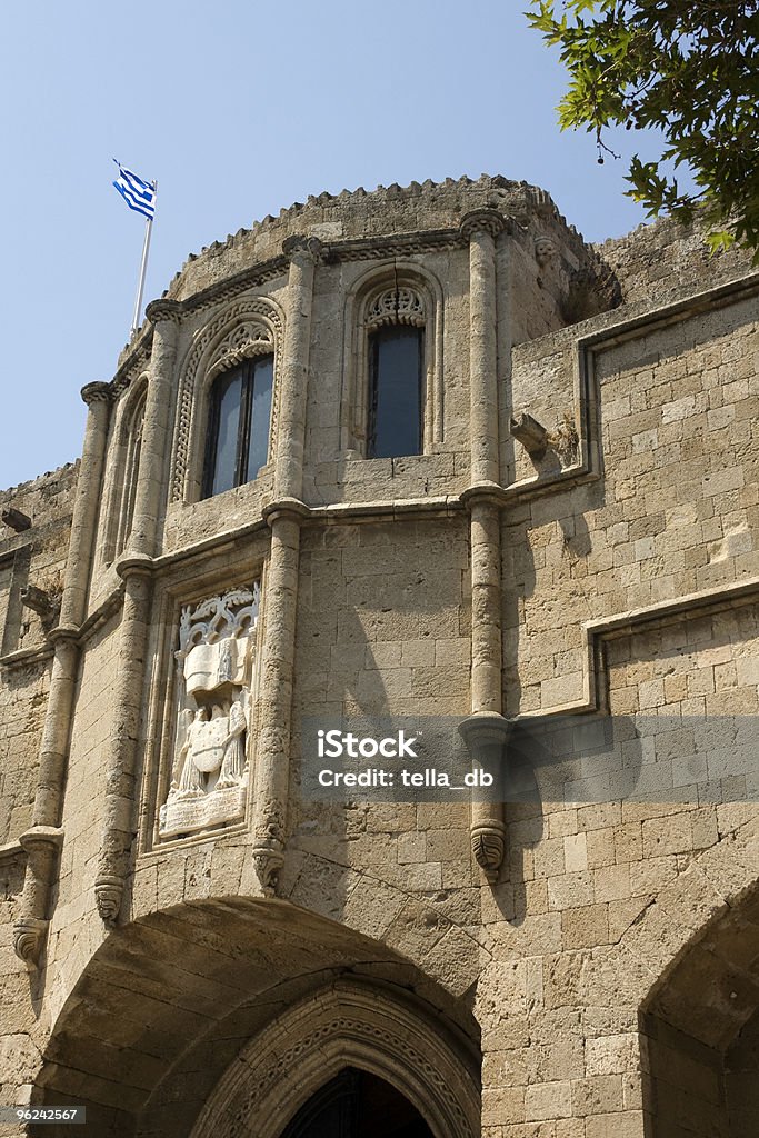 Rhodes Old City-Fachada de detalle - Foto de stock de Caballero libre de derechos