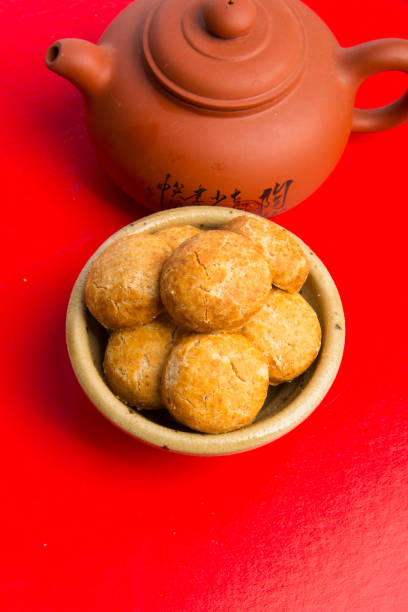istock Peanut cookies or Chinese traditional peanut cookies on a background 962426526