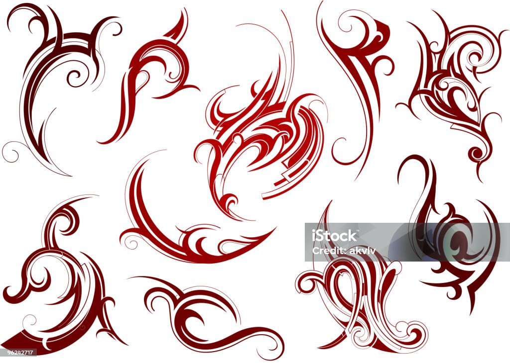 Set of artistic swirls  Color Image stock vector