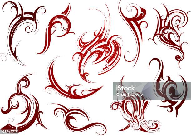 Set Of Artistic Swirls Stock Illustration - Download Image Now - Color Image, Curve, Cut Out