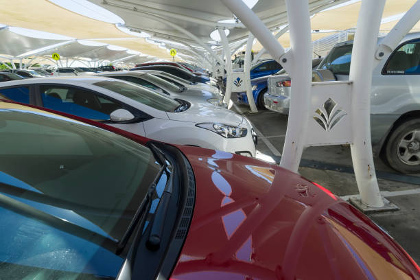 istock Car-park under cover from the hot sun 962429704