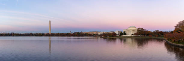 istock Jeffeerson Memorial and Washington Monument reflected on Tidal Basin in the evening. 962435006