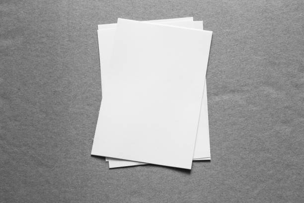 istock Blank portrait mock-up paper. brochure magazine isolated on grey, changeable background / white paper isolated on grey 962435922