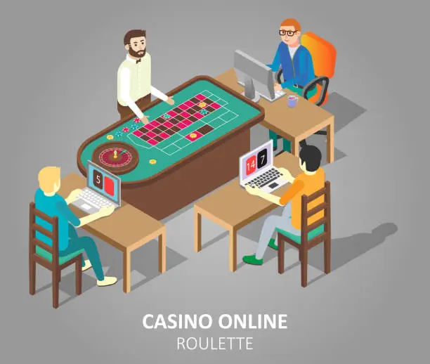 Vector illustration of Casino online roulette game vector illustration