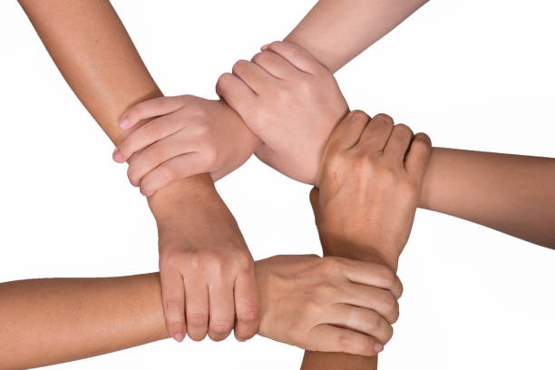 istock Hands were a collaboration concept of teamwork on white background 962440222
