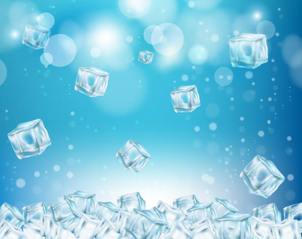 illustrations, cliparts, dessins animés et icônes de ice cube abstrait vector illustration - ice cube clean transparent cold