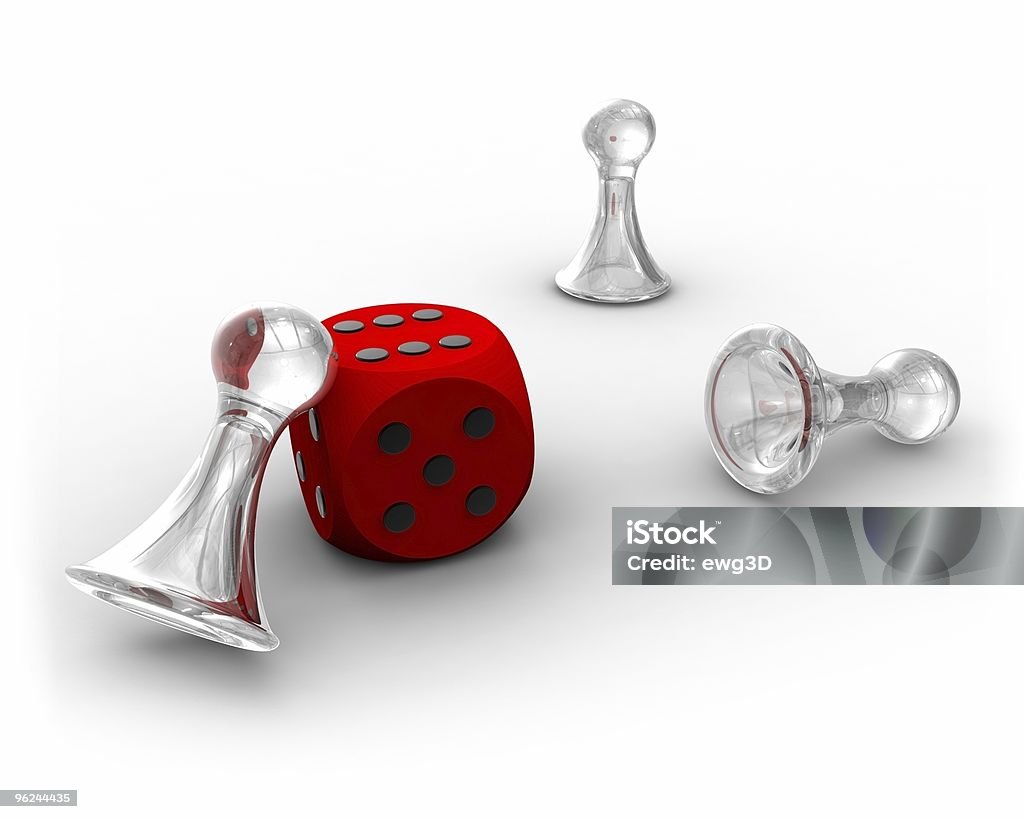 Lucky dados e Pawns - Foto de stock de Tridimensional royalty-free