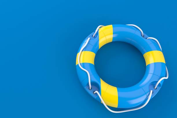 istock Life buoy with swedish flag 962445620