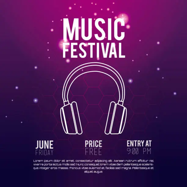 Vector illustration of Festival music flyer