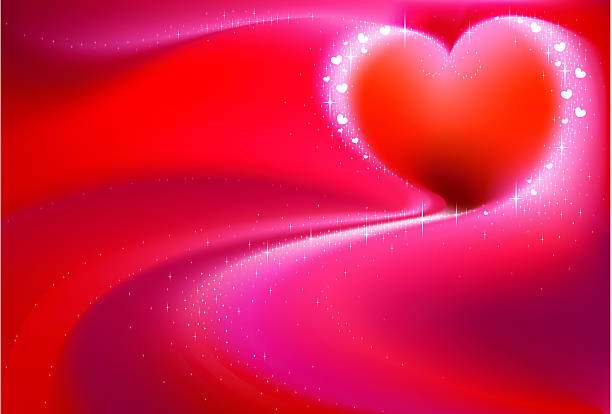Valentine's Day Abstract Heart With Glitter vector art illustration