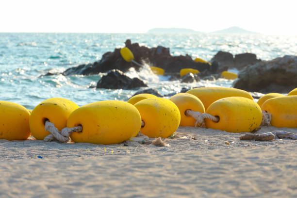istock barriers buoy on the beach. 962446962