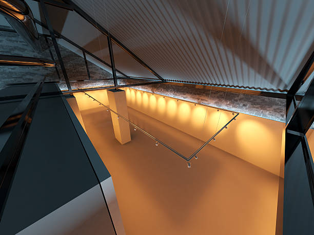 istock empty  blank gallery exhibition interior in factory 96244771