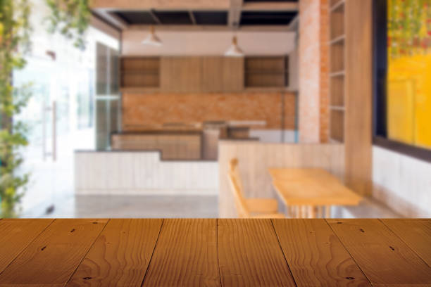 istock wood counter bar table top front of kitchen use for display book product concept. 962448490