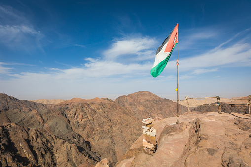 View over the canyon from the highest observation point in the ancient city of Petra (Jordan)