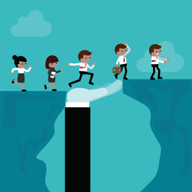 Helping Hand Huge Helping Hand Over Chart bridge hand stock illustrations
