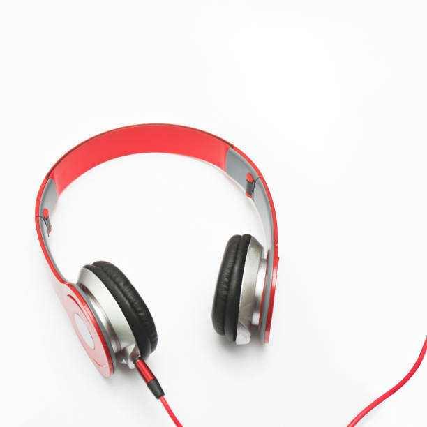 istock Love music heart orange headphone on white 962452764
