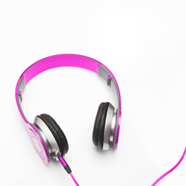 istock Love music heart orange headphone on white 962453016