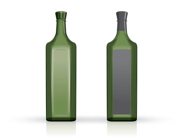 istock transparent glass bottle of wine on a white background 962453500