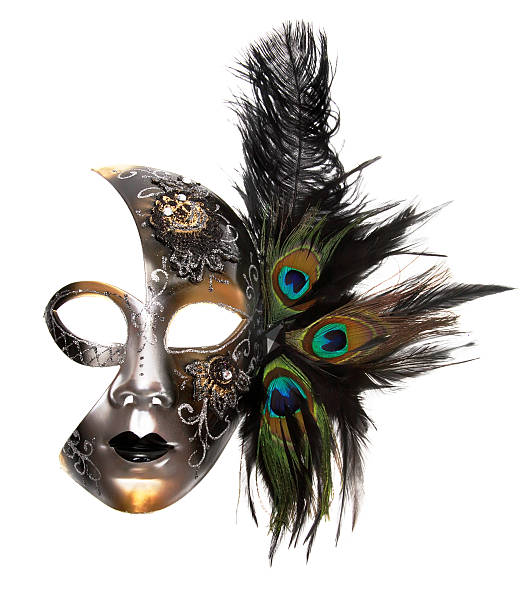 ornado máscara de carnaval - mardi gras carnival peacock mask - fotografias e filmes do acervo