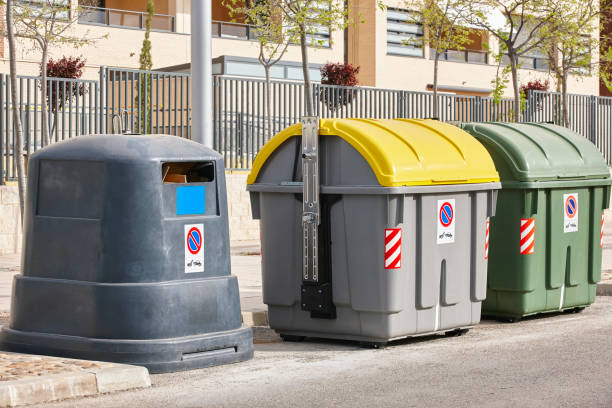istock Containers for recycle paper plastic and organic. Waste segregation 962458774