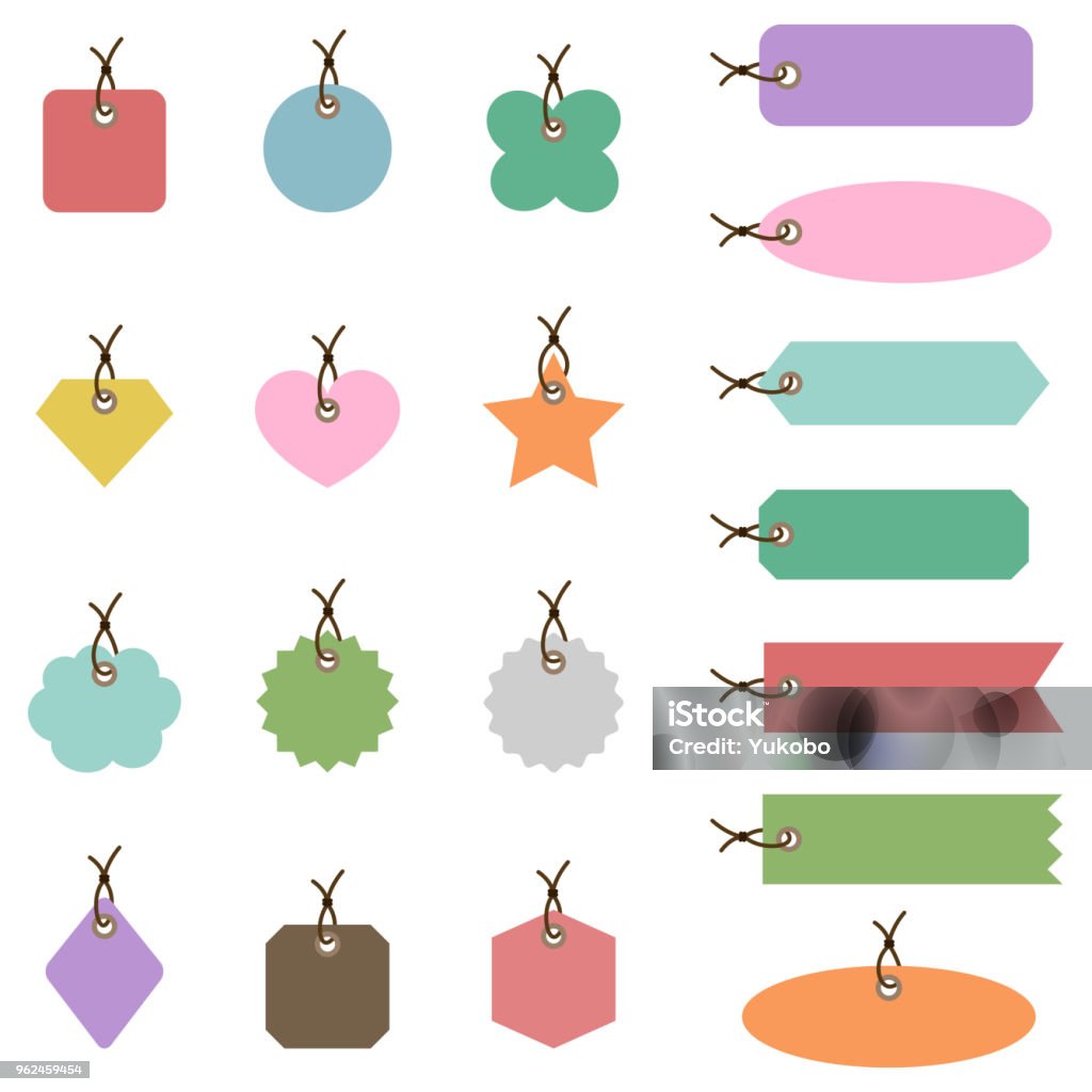 Color String On Tag Plain Tag With String Stock Illustration - Download Image Now - Clover ...