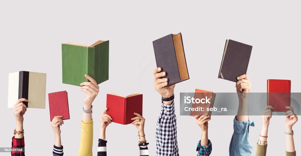 The hands of people hold books Book Stock Photo