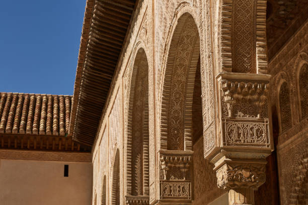 istock Decor within Courtyard of the Myrtles (Patio de los Arrayanes) in La Alhambra, Granada, Spain 962467554