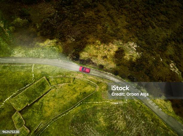 Aerial View Of Road Stock Photo - Download Image Now - Car, Road, Aerial View