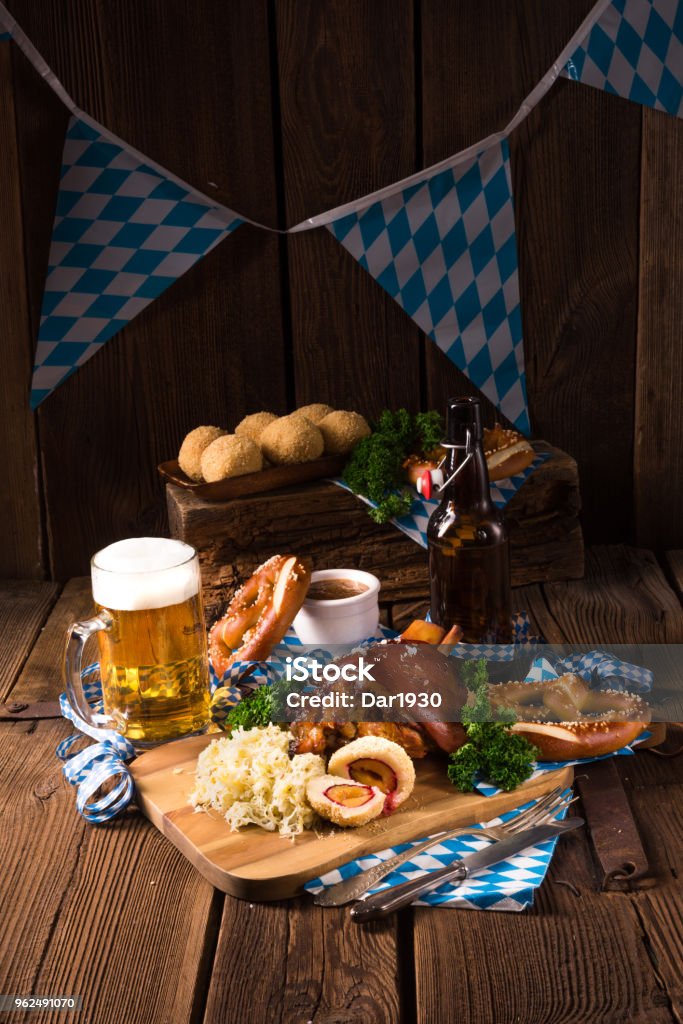 Beer Fest pork with Sauerkraut Baked Stock Photo