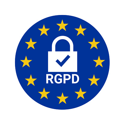 GDPR sign illustration called RGPD in French