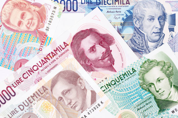 イタリア、背景からお金 - italian currency ストックフォトと画像