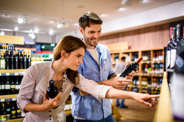 Couple in supermarket