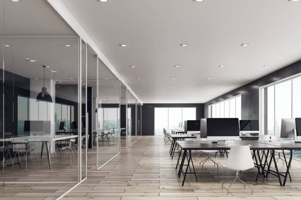 istock Contemporary coworking office interior 962518786