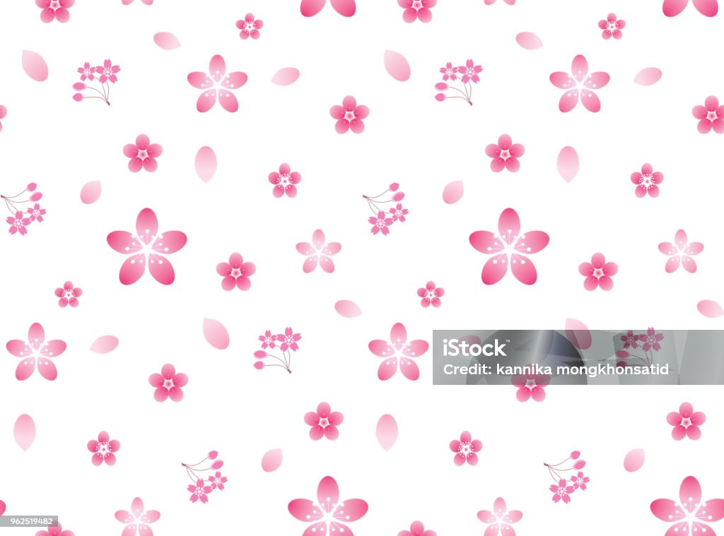 Sakura Pattern Simple Cute Sakura Pattern Stock Illustration - Download Image Now - Abstract ...
