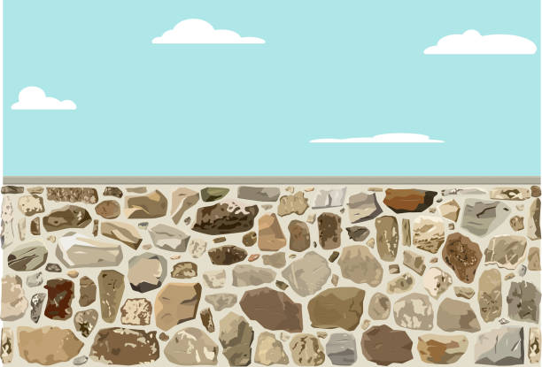 illustrations, cliparts, dessins animés et icônes de mur en pierre brute - stone wall