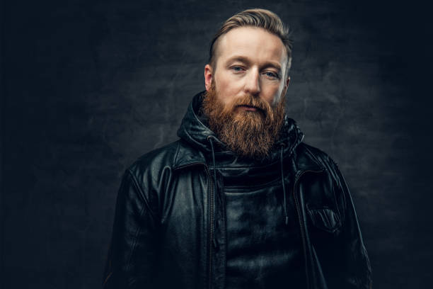 istock Redhead bearded male in leather jacket. 962528880