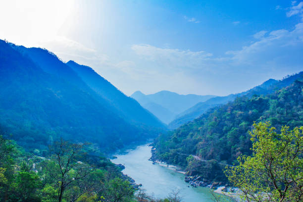istock Top view of river ganga rishikesh India 962532738