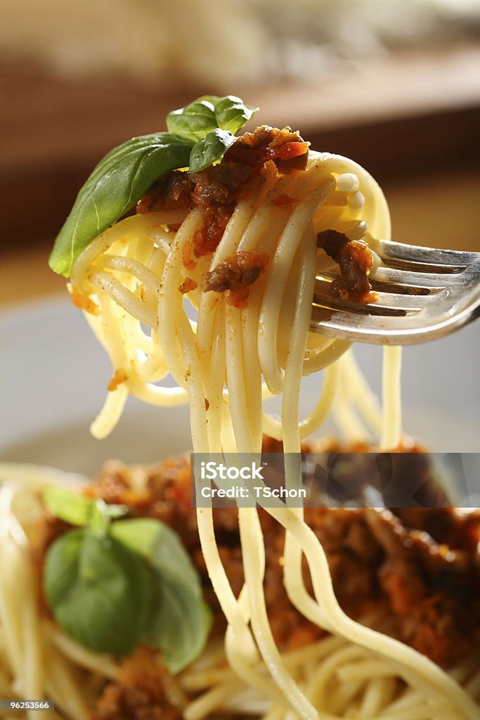 Spaghetti Bolognese - Zbiór zdjęć royalty-free (Widelec)