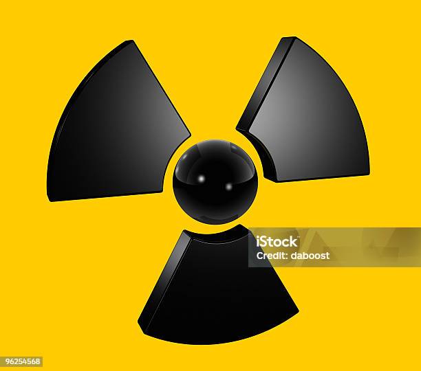 3 D Simbolo Di Materiali Nucleari - Fotografie stock e altre immagini di Sfondo giallo - Sfondo giallo, Sostanza tossica, Ambiente