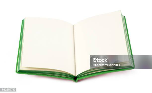 Foto de Abra O Novo Livro Sobre Fundo Branco e mais fotos de stock de Aberto - Aberto, Caderno de Anotação, Agenda