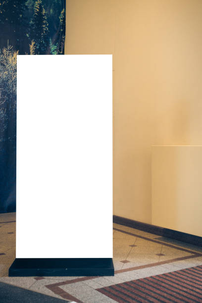 istock Mock up. Blank board, information board stand inside the shopping center 962556912