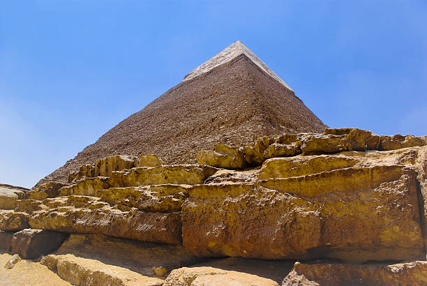 Pyramid in Egypt - big stones close-up stock photo