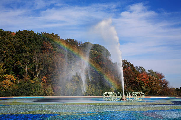 Fonte e Reflecting Pool - fotografia de stock