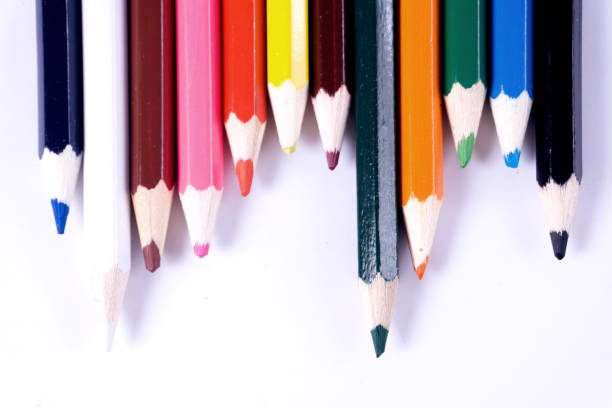 istock Color pencils isolated on white background.Close up. 962564884