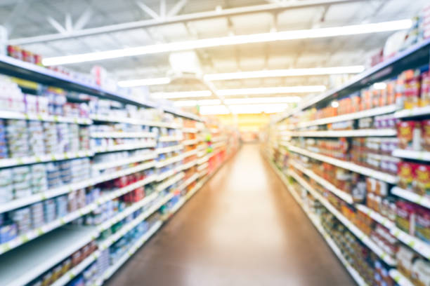 istock Vintage bulk side soup, beans, canned vegetables in store 962568856