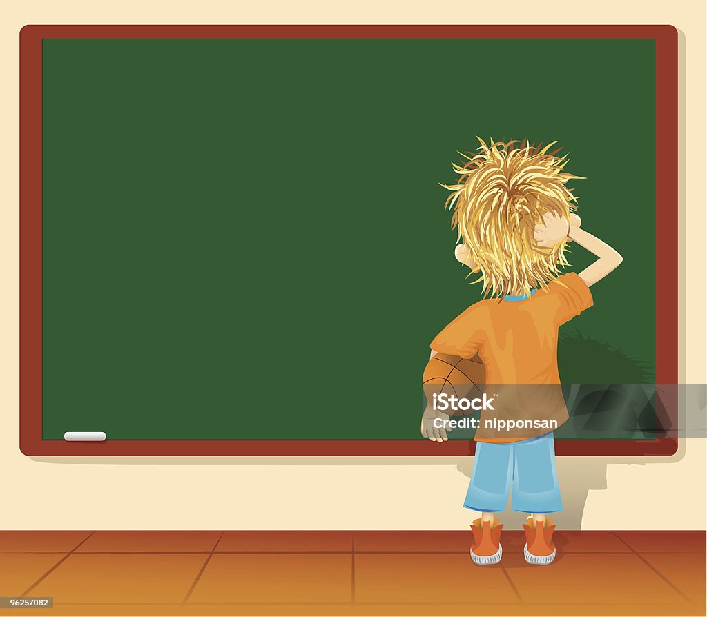소년만 및 blackboard - 로열티 프리 T 셔츠 벡터 아트