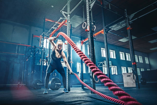 istock Powerful attractive muscular woman 962573326