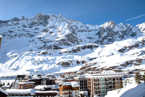 Breuil-Cervinia in March, Valle d'Aosta, Italy
