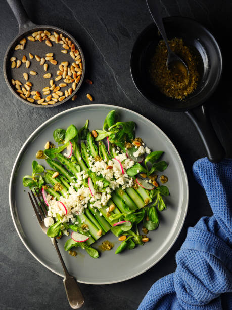 Spring Asparagus salad stock photo
